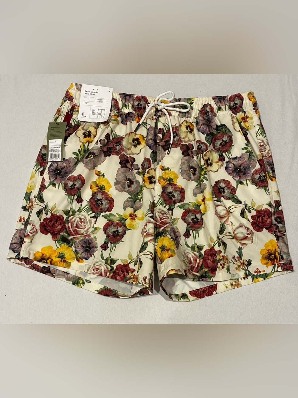 Goodfellow & Co Men’s Floral Print Swim Shorts NWT Large